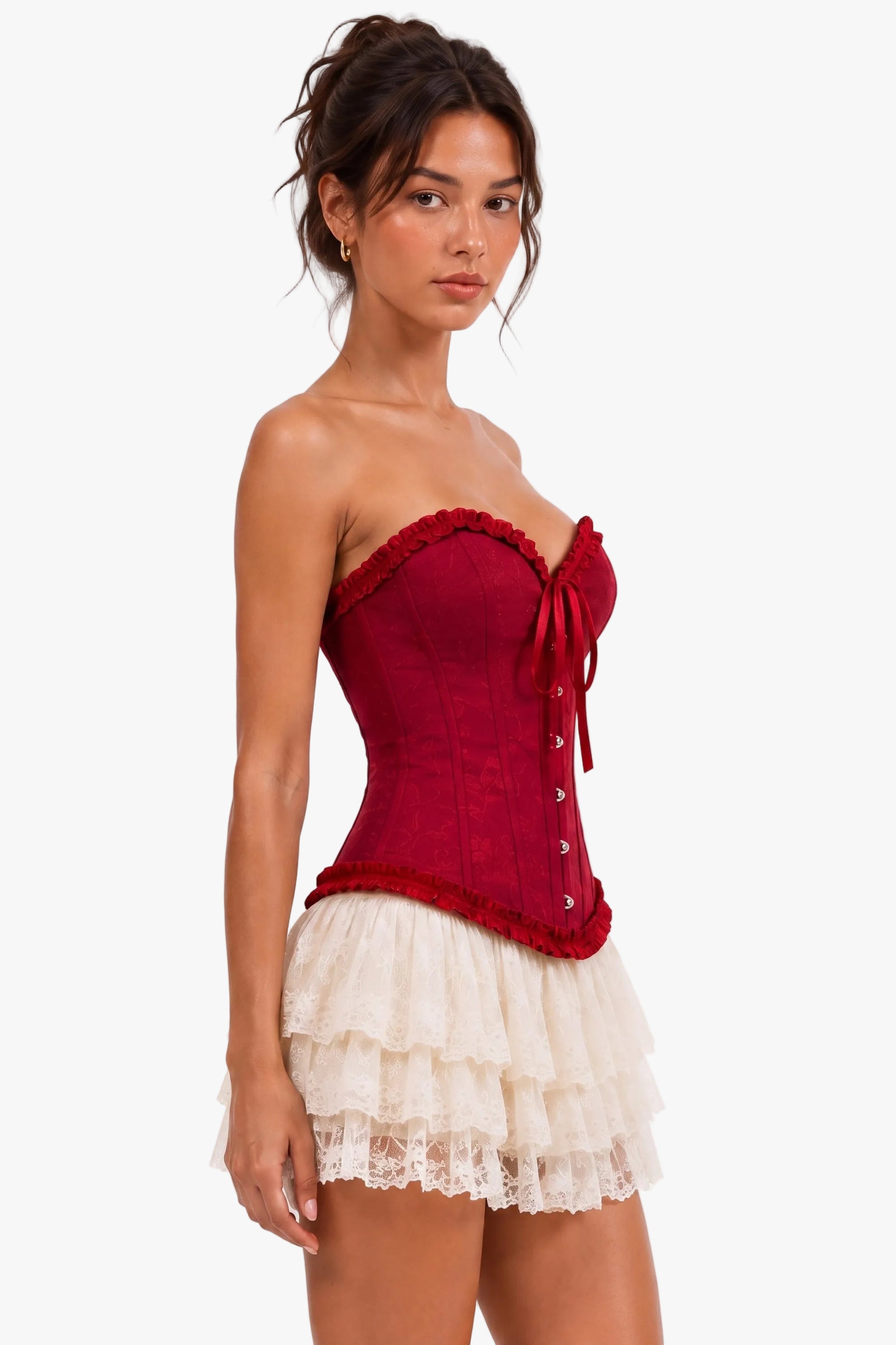 Scarlet Prayer Burgundy Red Corset