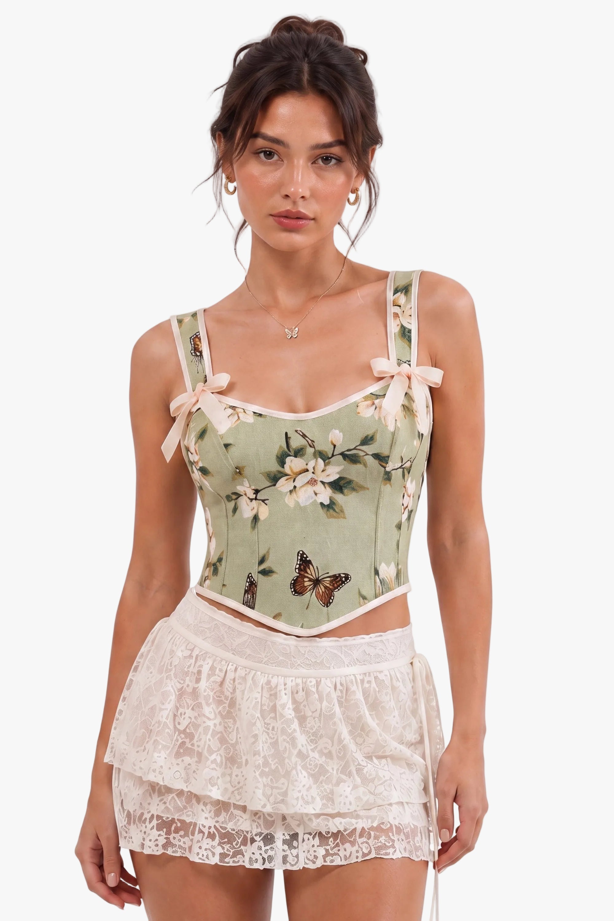 Botanical Wings Green Bustier