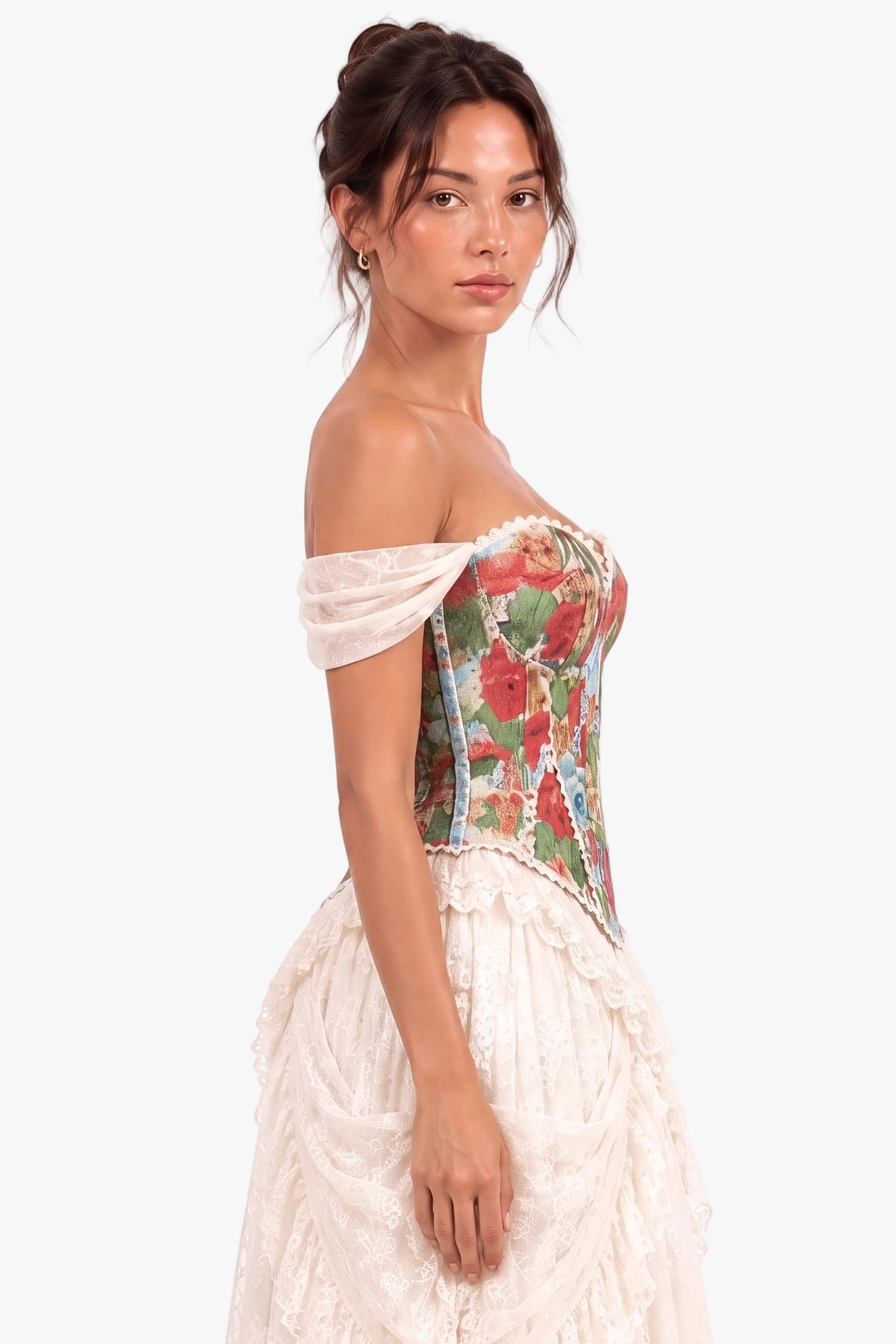 Petal Parade Coral Red Corset