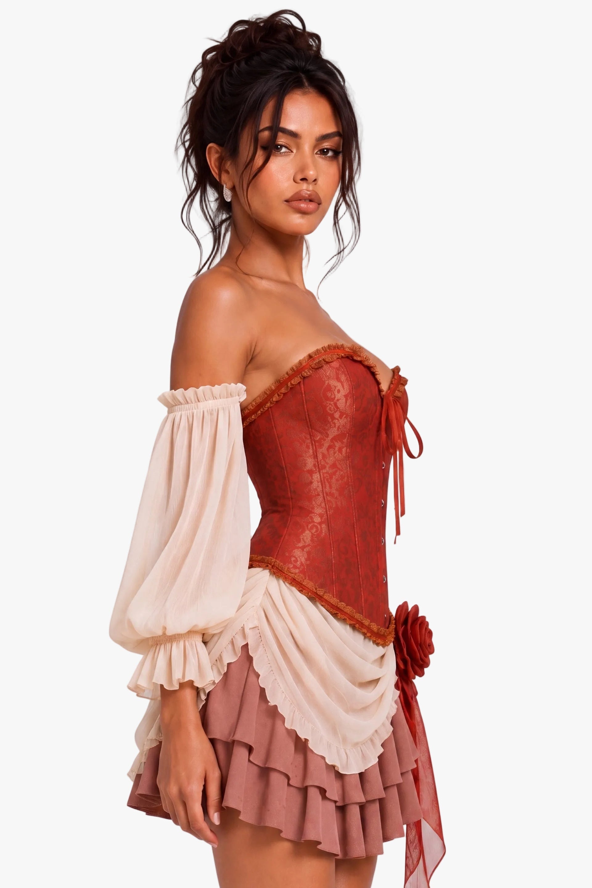 Ember Rose Coral Red Corset