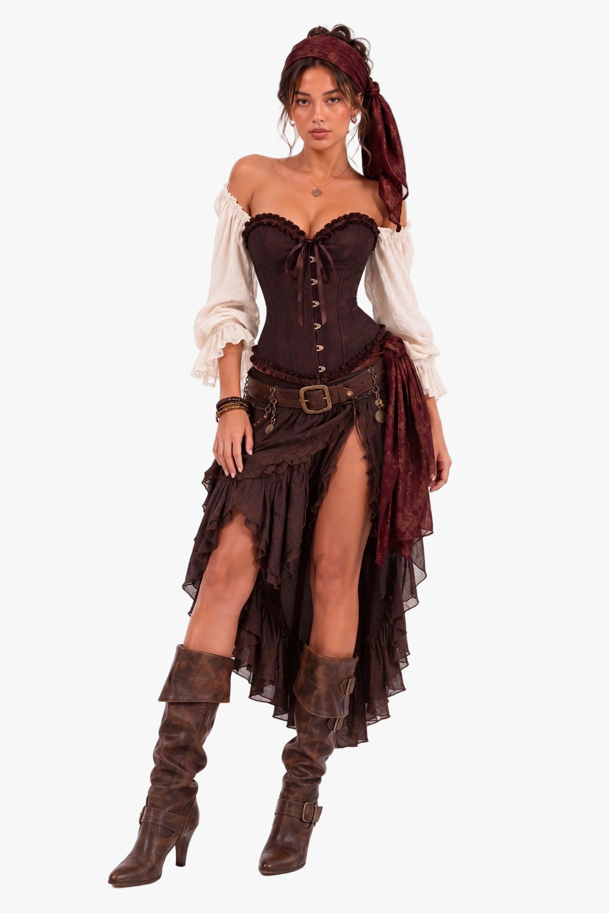 Saddle Rose Brown Corset