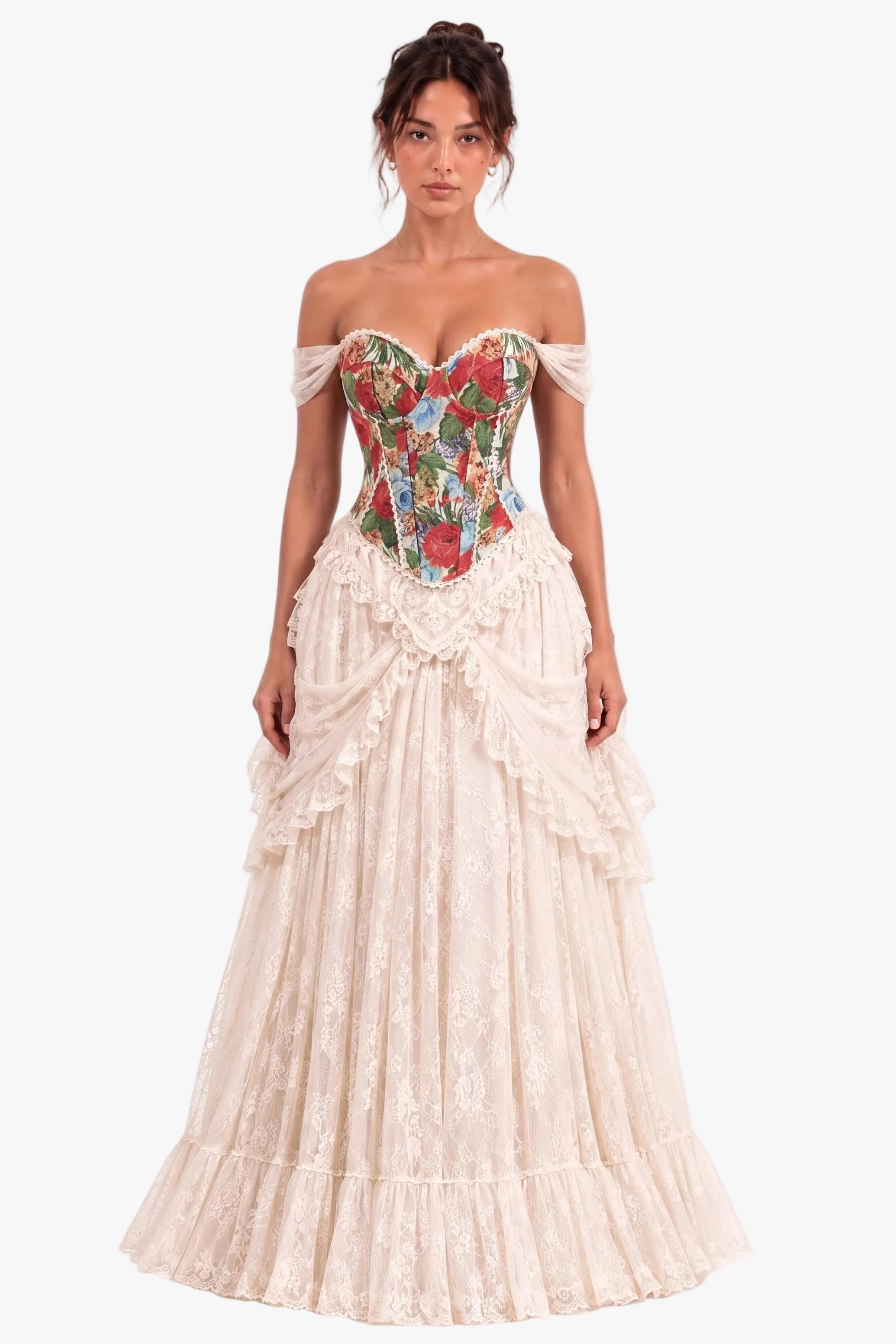 Petal Parade Coral Red Corset