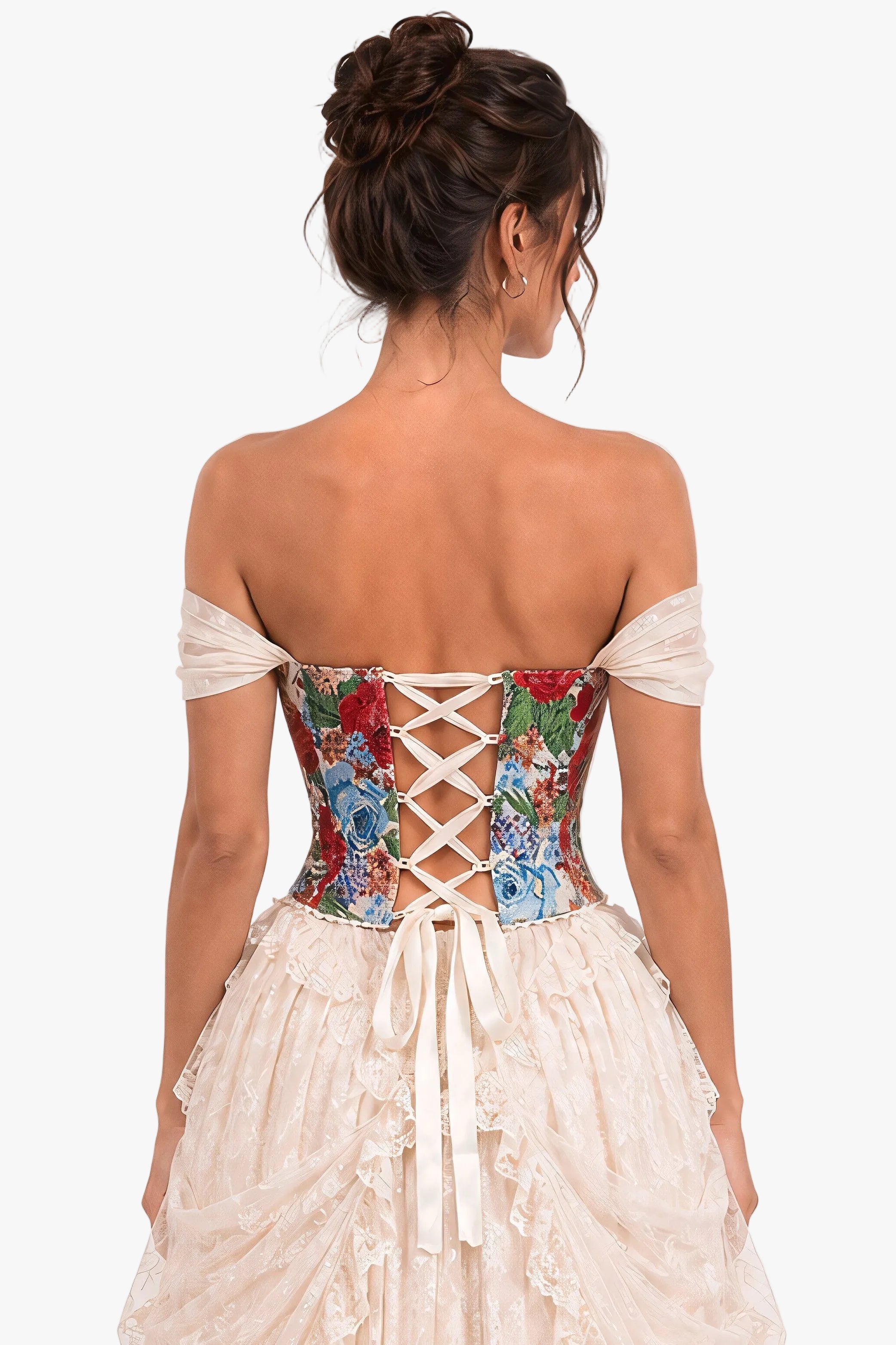 Petal Parade Coral Red Corset
